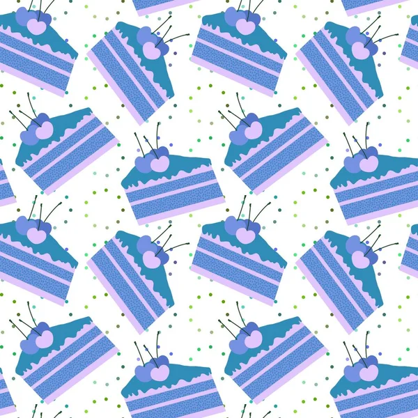 Cartoon seamless cake pattern for wrapping paper and kids and kitchen and summer clothes print and notebooks. High quality photo