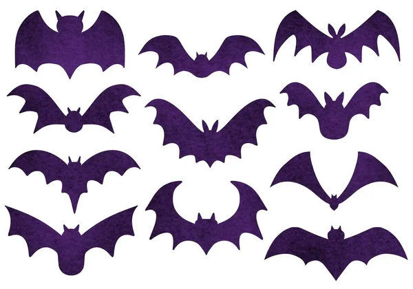 Set Halloween Bats Stickers Cards Gifts Fabrics Hobbies Wrapping Paper — Stock Photo, Image