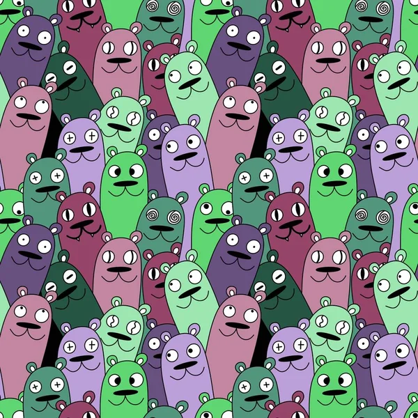 Halloween seamless cartoon bear monsters pattern for wrapping paper and clothes print and fabrics and accessories and kids. High quality illustration