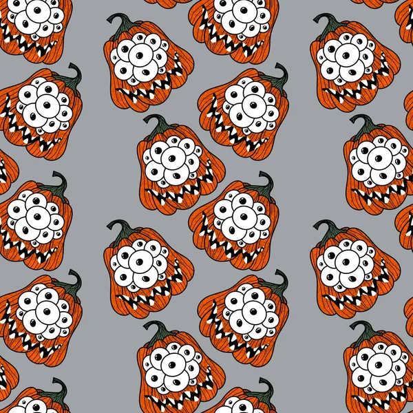 Halloween Seamless Monster Pumpkins Eyes Pattern Wrapping Paper Fabrics Accessories — 스톡 사진