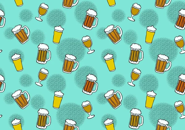 Beer seamless octoberfest pattern for wrapping paper and menu and clothes print and accessories and notebooks and festive. High quality illustration