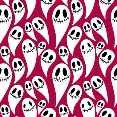 Sonbahar Cadılar Bayramı kumaşlar, ambalaj kağıtları, kıyafet baskıları ve çocuklar için kusursuz çizgi roman deseni. Yüksek kaliteli illüstrasyon