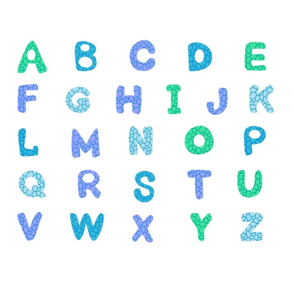 Set English Cartoon Alphabet Stickers Kids School Accessories Notebooks Fabrics — Fotografia de Stock
