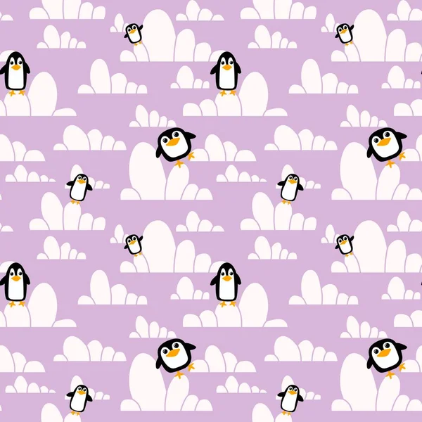 Noel gazetesini, elbiseleri, baskıyı, çocukları, aksesuarları ve defterleri paketlemek için kusursuz penguen desenleri. Yüksek kaliteli illüstrasyon