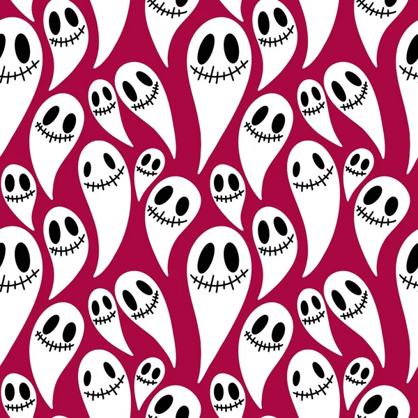 Autumn Halloween Seamless Cartoon Ghost Pattern Fabrics Wrapping Paper Clothes — 스톡 사진