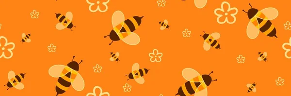 Kids Seamless Bee Pattern Wallpaper Fabrics Textiles Packaging Gifts Cards —  Fotos de Stock