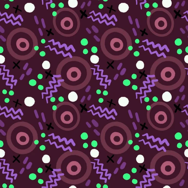 Abstract Circle Seamless Cartoon Objects Pattern Clothes Print Wrapping Paper — Stock Photo, Image