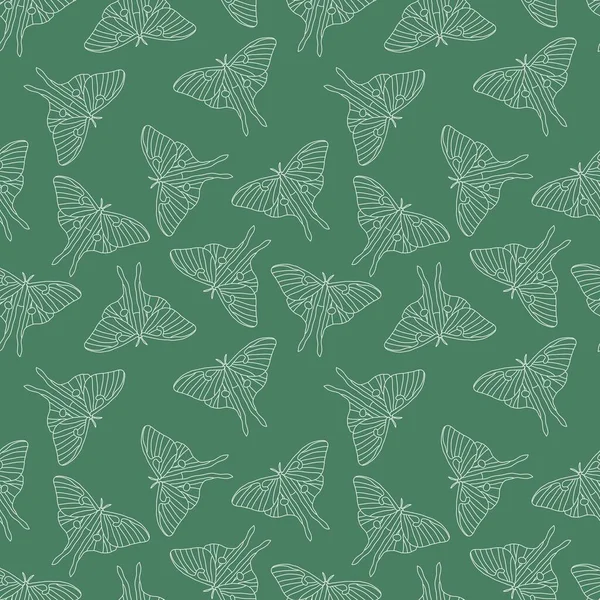 Luna Moth Seamseamless Butterfly Pattern Wrapping Paper Notebooks Summer Weather — стоковое фото