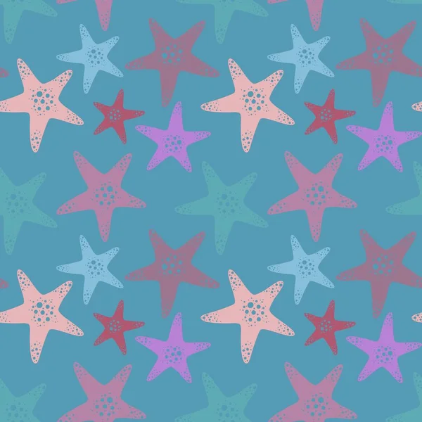 Patrón Estrella Mar Sin Costuras Océano Verano Para Impresión Ropa —  Fotos de Stock