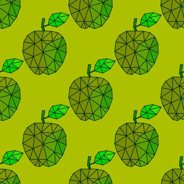 Geometric Polygonal Fruit Seamless Apples Pattern Wrapping Paper Clothes Print — Stockfoto