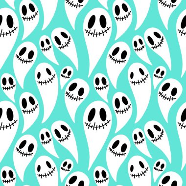 Sonbahar Cadılar Bayramı kumaşlar, ambalaj kağıtları, kıyafet baskıları ve çocuklar için kusursuz çizgi roman deseni. Yüksek kaliteli illüstrasyon