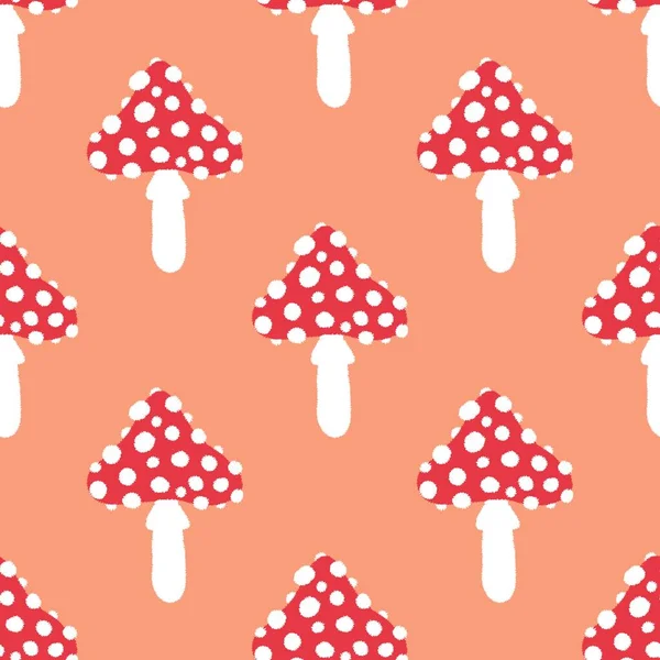 Autumn forest seamless cartoon mushrooms pattern for fabrics and kids and wrapping paper and linens and hobbies. High quality photo