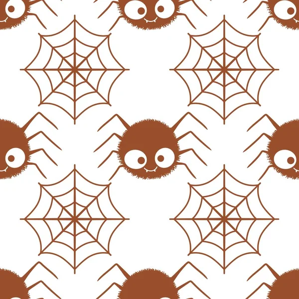 Cartoon Halloween seamless spider pattern for wrapping paper and clothes print and kids and festive and accessories and notebooks. High quality illustration