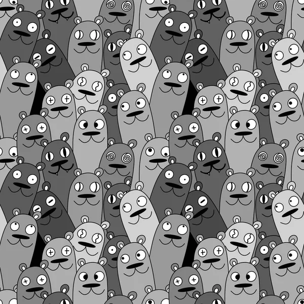 Halloween Seamless Cartoon Bear Monsters Pattern Wrapping Paper Clothes Print —  Fotos de Stock