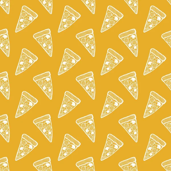 Cartoon Pizza Seamless Food Menu Pattern Fabrics Wrapping Paper Clothes — 스톡 사진