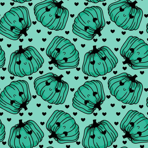Cute Cartoon Halloween Seamless Kawaii Pumpkins Pattern Kids Wrapping Paper — Photo
