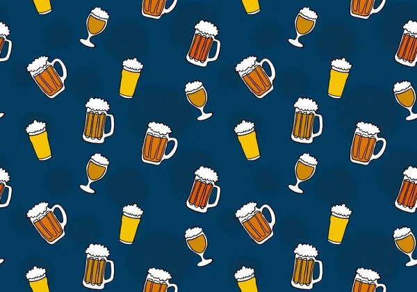 Beer seamless octoberfest pattern for wrapping paper and menu and clothes print and accessories and notebooks and festive. High quality illustration