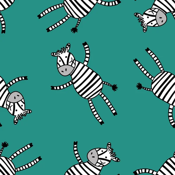 Cartoon kids animals seamless zebra pattern for wrapping paper and notebooks and clothes print and accessories and fabrics. High quality illustration