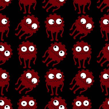 Giysi baskısı, ambalaj kağıdı, aksesuar, not defteri ve doktorlar için tıpsız koronavirüs deseni. Yüksek kaliteli illüstrasyon