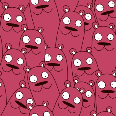 Cadılar Bayramı 'nda kağıt, kıyafet baskısı, kumaş, aksesuar ve çocuklar için kusursuz çizgi film ayı desenleri. Yüksek kaliteli illüstrasyon