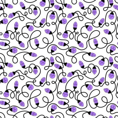 Noel fikri ambalajsız ampul deseni ve çocuklar kumaş, kıyafet baskısı, aksesuarlar ve defterler. Yüksek kaliteli illüstrasyon