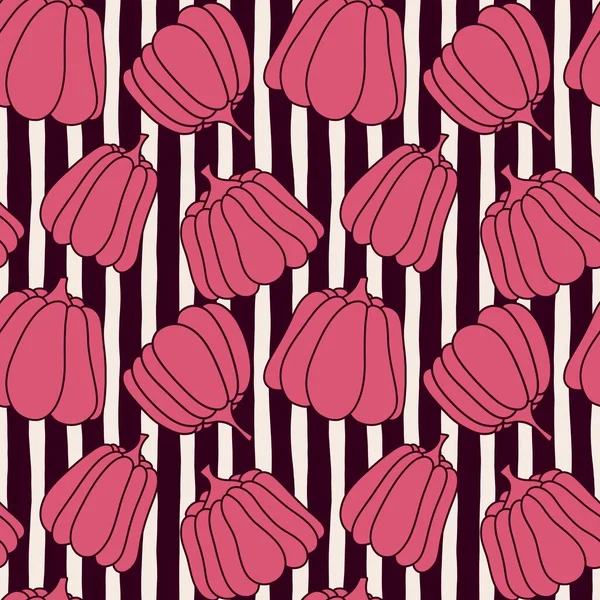 Autumn cartoon line art seamless pumpkins pattern for clothes print and wrapping paper and notebooks and kids accessories and fabrics. High quality illustration