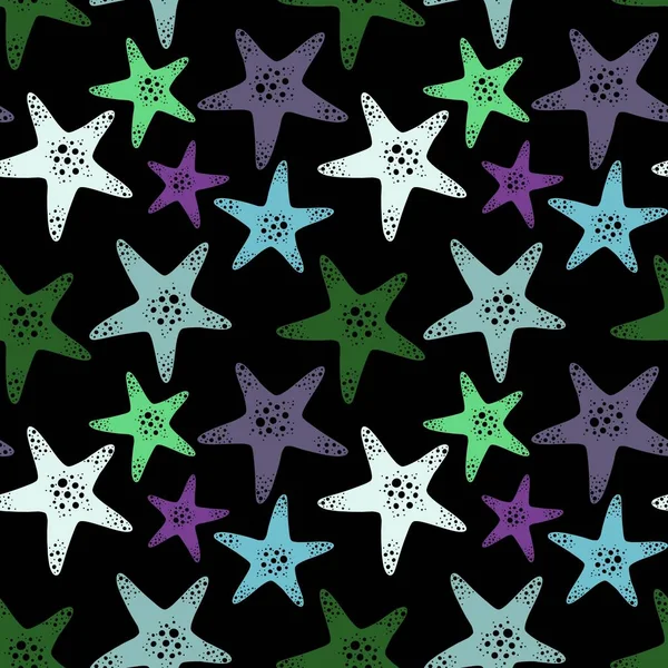 Summer Ocean Seamless Sea Star Pattern Clothes Print Accessories Kids — Stockfoto