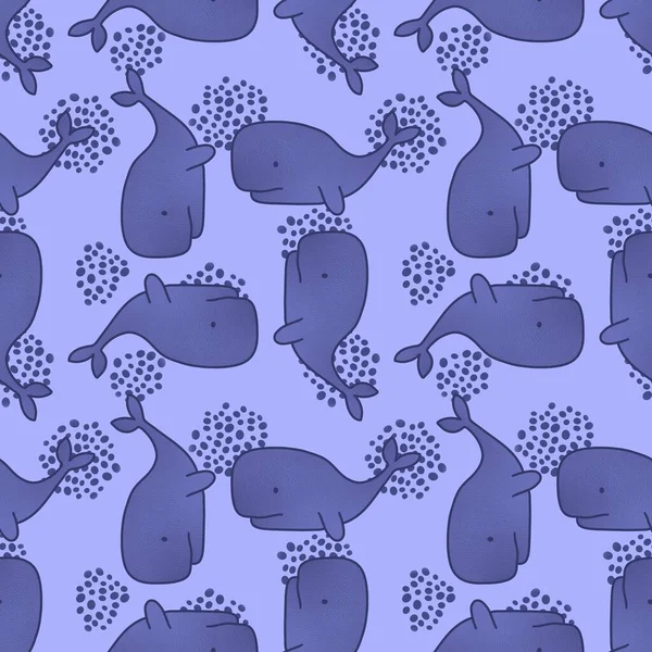 Cartoon kids seamless ocean whale pattern for wrapping paper and clothes print and accessories and notebooks and fabrics. High quality illustration