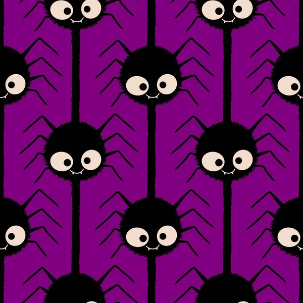 Cartoon Halloween Seamless Spider Pattern Wrapping Paper Clothes Print Kids — Stock Photo, Image