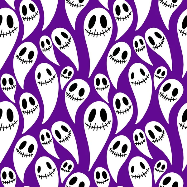 Autumn Halloween Seamless Cartoon Ghost Pattern Fabrics Wrapping Paper Clothes — 스톡 사진