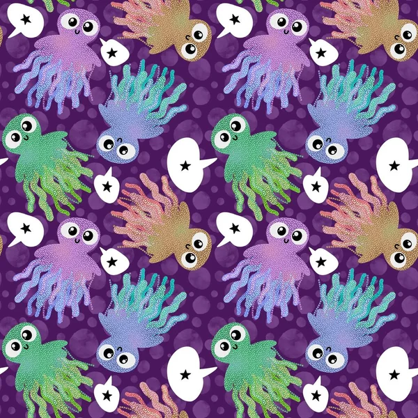 Sevimli çizgi film çocukları, giysi baskısı, ambalaj kağıdı, kumaş, yaz aksesuarları, not defterleri ve çocuk odaları için kusursuz deniz anası desenleri. Yüksek kaliteli illüstrasyon