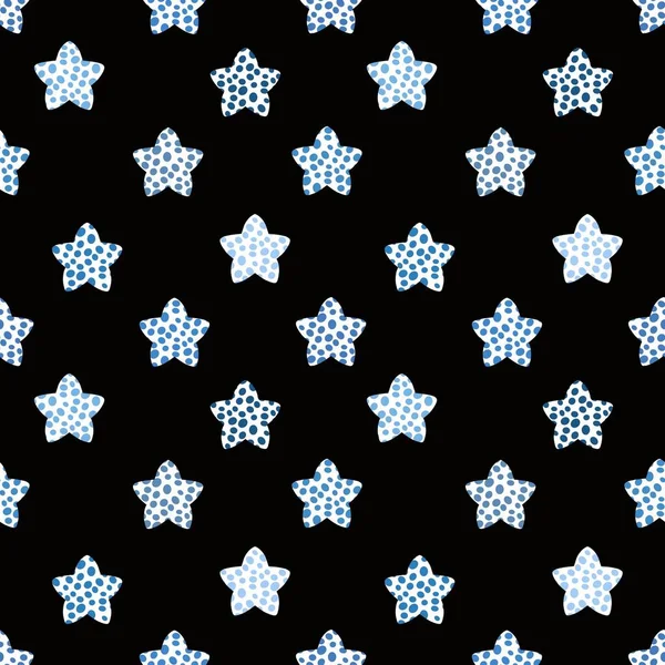 Kids Cartoon Seamless Stars Polka Dots Pattern Christmas Wrapping Paper — Stockfoto