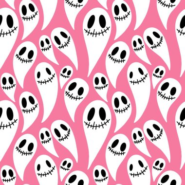 Sonbahar Cadılar Bayramı kumaşlar, ambalaj kağıtları, kıyafet baskıları ve çocuklar için kusursuz çizgi roman deseni. Yüksek kaliteli illüstrasyon