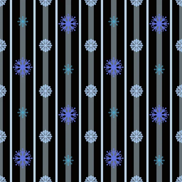 Winter Seamless Snowflakes Stripes Pattern Fabrics Wrapping Paper Clothes Print — Stock Fotó