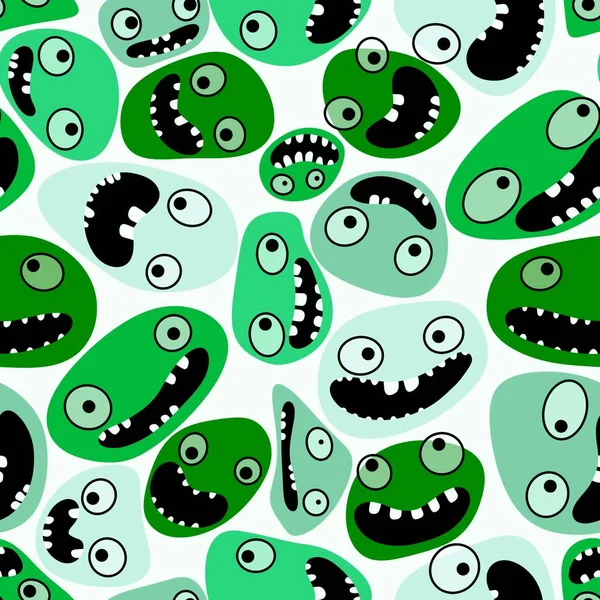 Cartoon Kids Store Monsters Seamless Aliens Kawaii Pattern Clothes Print — 스톡 사진