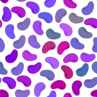 Not defterleri, ambalaj kağıtları, mutfak kumaşları, aksesuarlar ve çocukların bastığı kıyafetler için yaz çizgi filmlerindeki renksiz fasulye desenleri. Yüksek kaliteli illüstrasyon