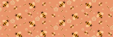 Kids seamless bee pattern for wallpaper and fabrics and textiles and packaging and gifts and cards and linens and wrapping paper. High quality photo