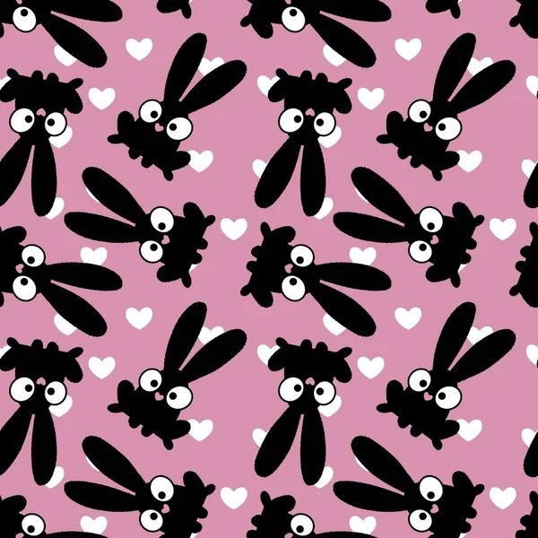 Cartoon Rabbit Seamless New Year 2023 Pattern Kids Clothes Print — Photo