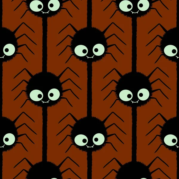 Cartoon Halloween Seamless Spider Pattern Wrapping Paper Clothes Print Kids — Stockfoto