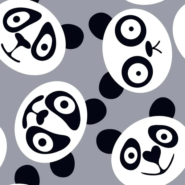 Animals Cartoon Seamless Panda Pattern Kids Clothes Print Wrapping Paper — Zdjęcie stockowe