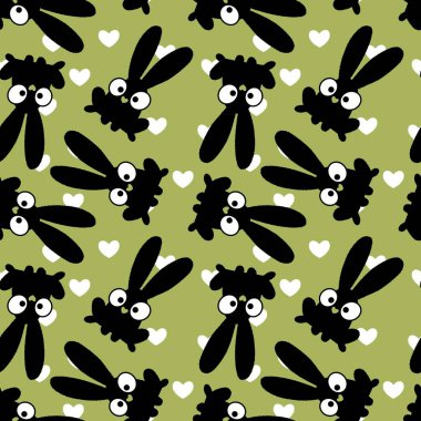 Cartoon rabbit seamless new year 2023 pattern for kids clothes print and accessories and notebooks and fabrics and Christmas wrapping paper. High quality illustration