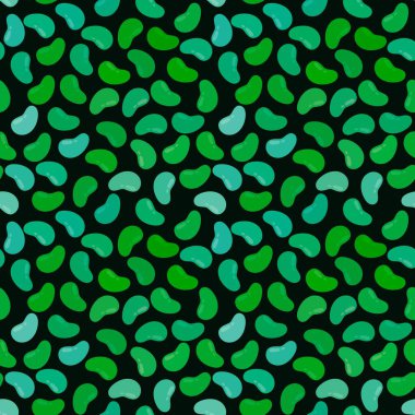 Not defterleri, ambalaj kağıtları, mutfak kumaşları, aksesuarlar ve çocukların bastığı kıyafetler için yaz çizgi filmlerindeki renksiz fasulye desenleri. Yüksek kaliteli illüstrasyon