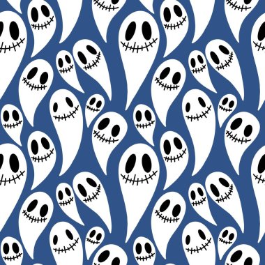 Sonbahar Cadılar Bayramı kumaşlar, ambalaj kağıtları, kıyafet baskıları ve çocuklar için kusursuz çizgi roman deseni. Yüksek kaliteli illüstrasyon