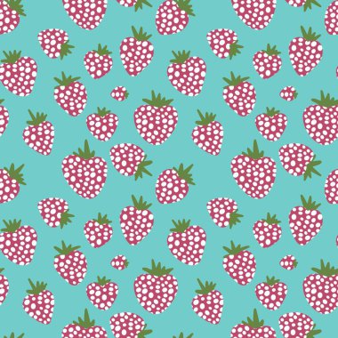 Bahar ve yaz meyvesiz çilek desenli çocuk kıyafetleri baskılar, ambalaj kağıtları, not defterleri ve kumaşlar. Yüksek kaliteli illüstrasyon