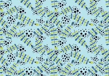 Soyut çiçek dalları dikişsiz çizgi film karalamaları kıyafet baskısı, ambalaj kağıdı, çocuk defterleri, aksesuarlar ve kumaşlar için desenler bırakır. Yüksek kaliteli illüstrasyon