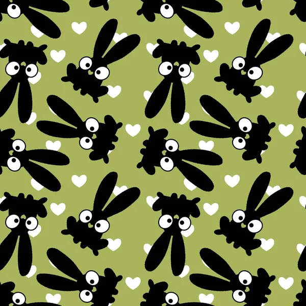 Cartoon Rabbit Seamless New Year 2023 Pattern Kids Clothes Print — Φωτογραφία Αρχείου