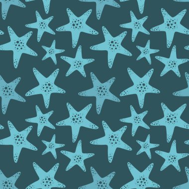 Summer ocean seamless sea star pattern for clothes print and accessories and kids and fabrics and wrapping paper. High quality illustration