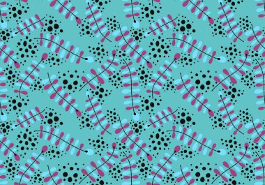 Soyut çiçek dalları dikişsiz çizgi film karalamaları kıyafet baskısı, ambalaj kağıdı, çocuk defterleri, aksesuarlar ve kumaşlar için desenler bırakır. Yüksek kaliteli illüstrasyon