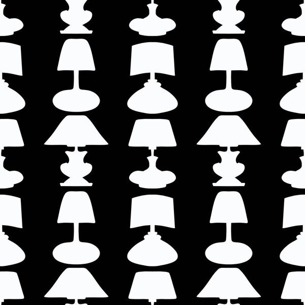 Silhouette seamless desk lamp cartoon simple pattern for clothes print and wrapping paper and shops and kids and accessories and study notebooks. High quality illustration