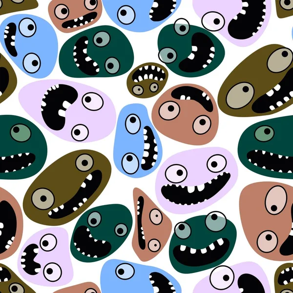 Cartoon Kids Store Monsters Seamless Aliens Kawaii Pattern Clothes Print — Stock Photo, Image